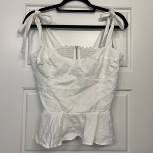 Reformation | Linen Peplum Top